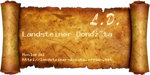 Landsteiner Donáta névjegykártya